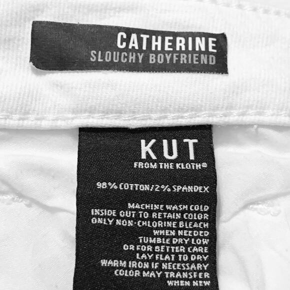Kut From the Kloth Womens Jeans 18W Catherine Slouchy Boyfriend White Stretch - Picture 5 of 16